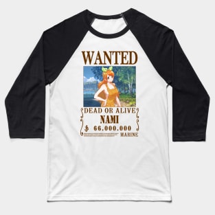 Nami One Piece Wanted Baseball T-Shirt